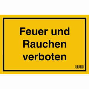 Schild Feuer und Rauchen verboten 20 cm x 30 cm