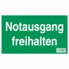 Schild Notausgang freihalten 15 cm x 25 cm