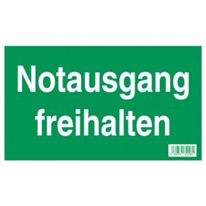 Schild Notausgang freihalten 15 cm x 25 cm