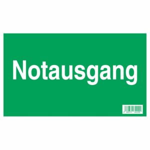 Schild Notausgang 15 cm x 25 cm