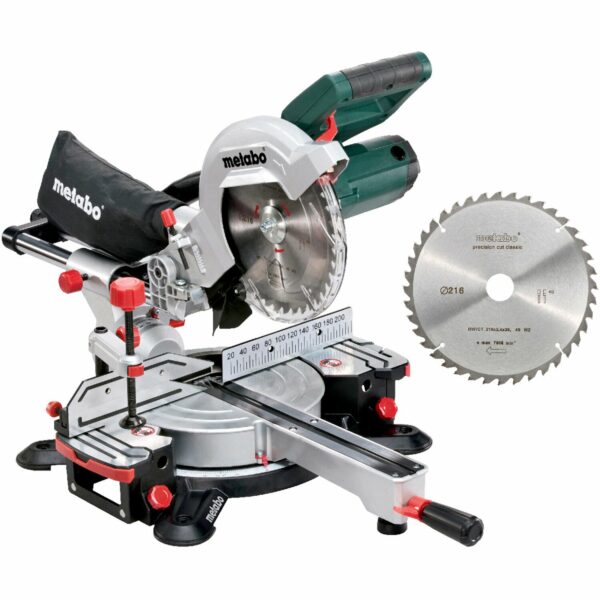 Metabo Zug- & Kappsäge KGS 216 M Set inkl. 2 Hartmetall-Sägeblättern 1.200 W