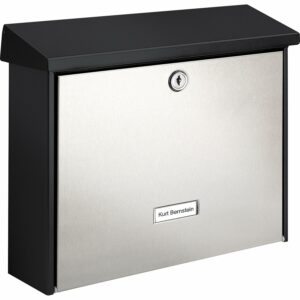 Burg-Wächter Briefkasten Black + Steel London 6867 Schwarz-Silber