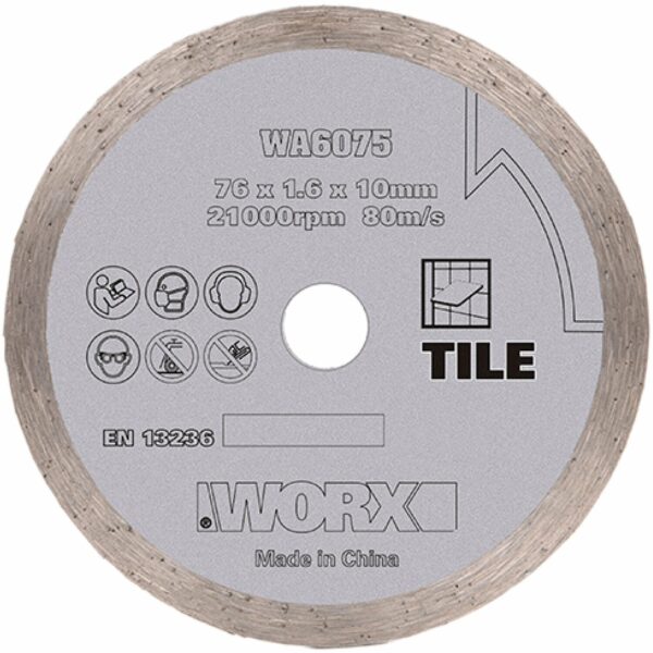 Worx Diamant-Trennscheibe WA6075 für Akku-Mini-Winkelschleifer