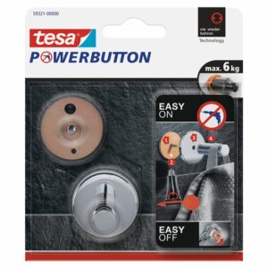 Tesa Powerbutton Haken Universal Chrom Medium