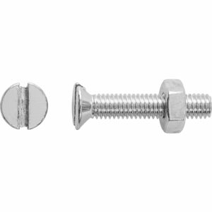 LUX Senkkopf Gewindeschraube M3 x 10 mm Verzinkt Schlitz 40 Stück mit Muttern