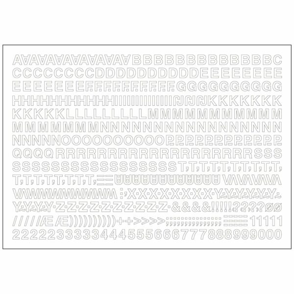 Aufkleber Alphabet und Symbole Set