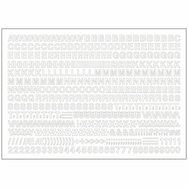 Aufkleber Alphabet und Symbole Set