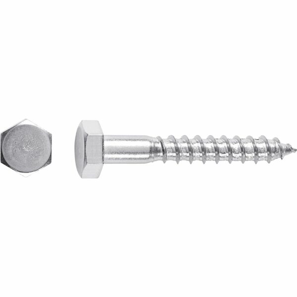 LUX Sechskantkopf Holzschraube Ø 6 mm x 30 mm Edelstahl 4 Stück