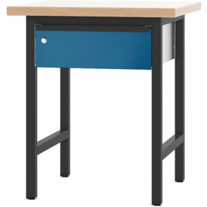 Pador Arbeitstisch 75 cm mit 1 Schublade Anthrazitgrau-Enzianblau