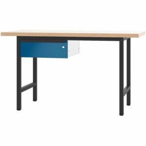 Pador Arbeitstisch 150 cm mit 1 Schublade Anthrazitgrau-Enzianblau