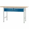 Pador Arbeitstisch 150 cm mit 2 Schubladen Lichtgrau-Enzianblau