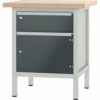 Pador Werkbank Baureihe 1 -  1 Schublade 1 Tür 75 cm Lichtgrau-Anthrazitgrau