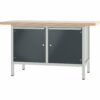 Pador Werkbank Baureihe 2 -  2 Türen 150 cm Lichtgrau-Anthrazitgrau