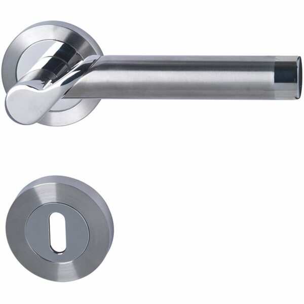 Alpertec Rosetten-Garnitur Solid 1 Edelstahl matt/poliert