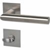 Alpertec Bad- und WC-Rosetten-Garnitur Piato Square-R Edelstahlfarbig