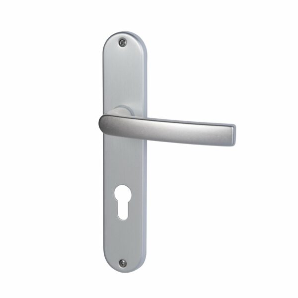 Alpertec Langschild-Garnitur Vanda-LS Aluminium für Eingangstüren PZ-Lochung