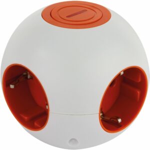 Mehrfachsteckdose 4-fach mit Schalter Weiß-Orange