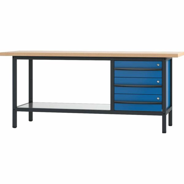 Pador Werkbank 3 Schubladen 200 cm