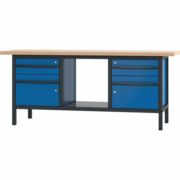 Pador Werkbank 2 Türen 2 Schubladen 200 cm