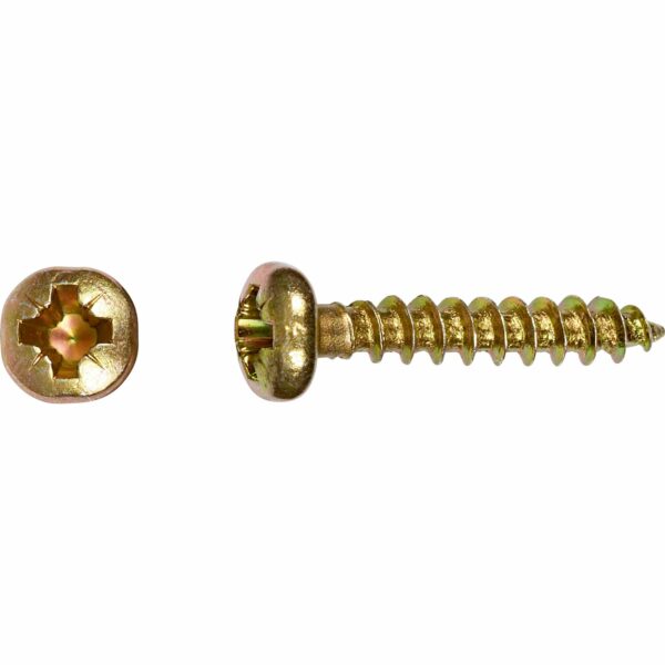 LUX Halbrundkopf Universalschraube PZ-Antrieb Ø 3 mm x 25 mm Gelb Verz. 50 Stück