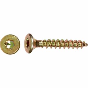 LUX Senkkopf Universalschraube TX-Antrieb Ø 3 mm x 12 mm Gelb Verz. 25 Stück