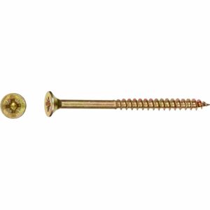 LUX Senkkopf Universalschraube PZ-Antrieb Ø 4 mm x 50 mm Gelb Verz. 20 Stück