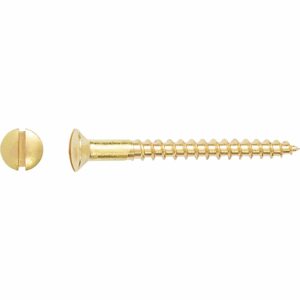 LUX Linsensenkkopf Holzschraube Schlitz-Antrieb Ø 4 mm x 40 mm Messing 15 Stück