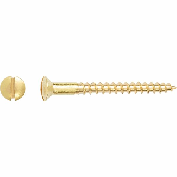LUX Linsensenkkopf Holzschraube Schlitz-Antrieb Ø 4 mm x 40 mm Messing 15 Stück