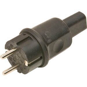 Schutzkontakt-Stecker für Flachleitungen Schwarz