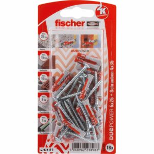 Fischer Dübel DuoPower Ø 5 mm x 25 mm S K 18 Stück mit Schraube