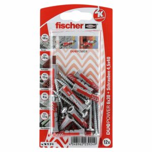 Fischer Dübel DuoPower Ø 6 mm x 30 mm S PH K 12 Stück mit Panhead-Schraube