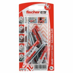 Fischer Dübel DuoPower Ø 8 mm x 40 mm S PH K 8 Stück mit Panhead-Schraube