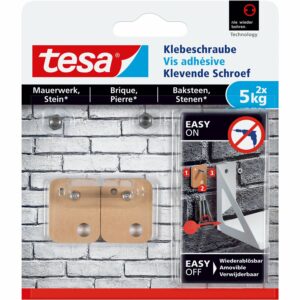 Tesa Klebeschraube für Mauerwerk und Stein rechteckig (max. 5 kg)