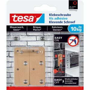 Tesa Klebeschraube für Mauerwerk und Stein rechteckig (max. 10 kg)