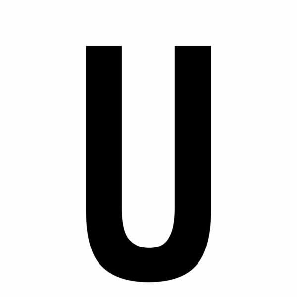 Aufkleber Buchstabe U Schrifthöhe 3