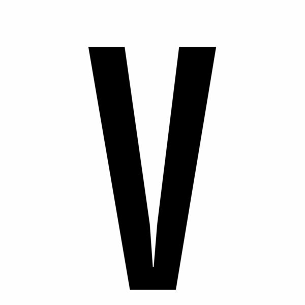 Aufkleber Buchstabe V Schrifthöhe 3