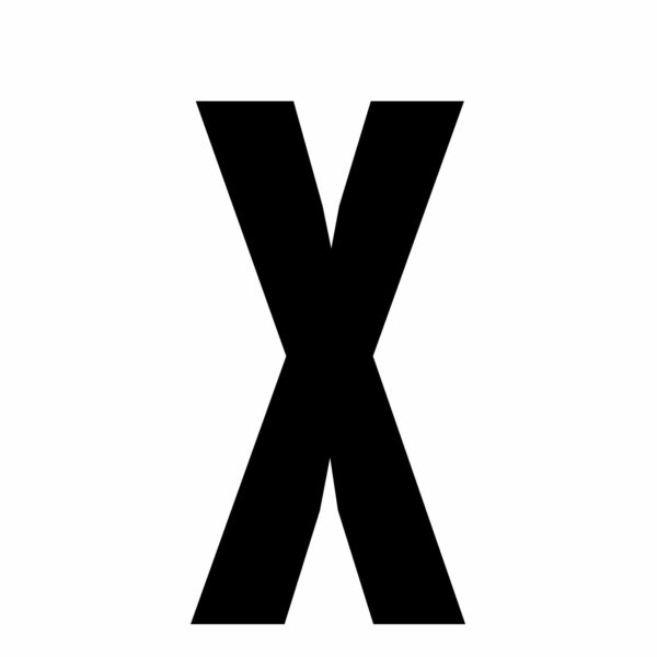 Aufkleber Buchstabe X Schrifthöhe 10 cm
