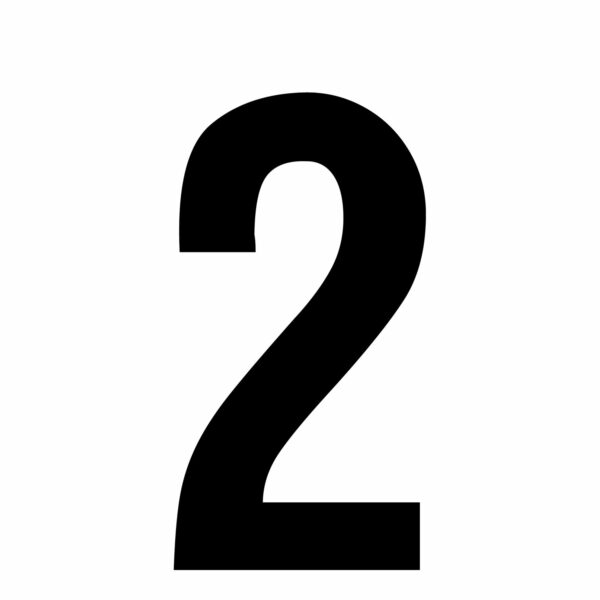Aufkleber Zahl 2 Schrifthöhe 3