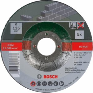 Bosch Trennscheiben-Set Gekröpft für Stein 115 mm 5-teilig