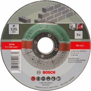 Bosch Trennscheiben-Set Gekröpft für Stein 125 mm 5-teilig