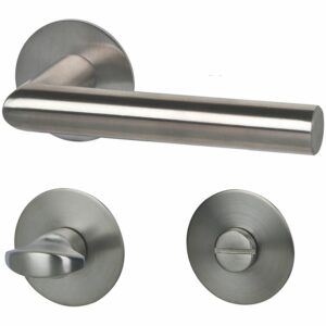 Alpertec Bad- und WC-Rosetten-Garnitur Piato-R Edelstahlfarbig