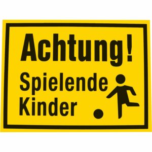 Hinweisschild Achtung spielende Kinder