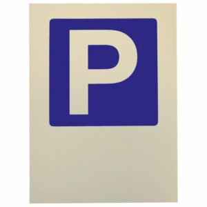 Hinweisschild Parkplatz Kunststoff 260 mm x 194 mm selbstklebend