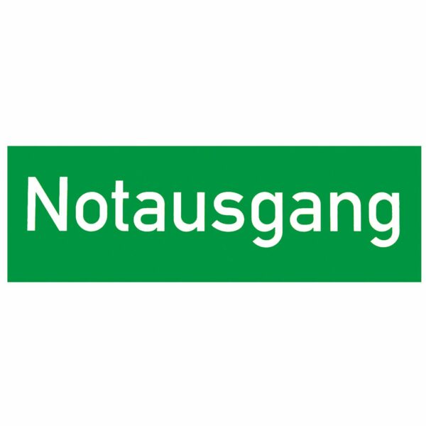 Hinweisschild Notausgang Kunststoff 105 mm x 300 mm selbstklebend