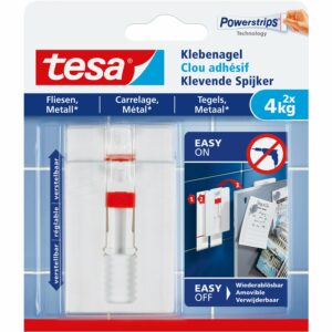 Tesa Klebenagel für Fliesen und Metall verstellbar (max. 4 kg)