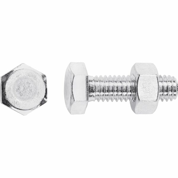 LUX Maschinenschraube M6 x 20 mm Verzinkt Vollgewinde 8 Stück mit Muttern