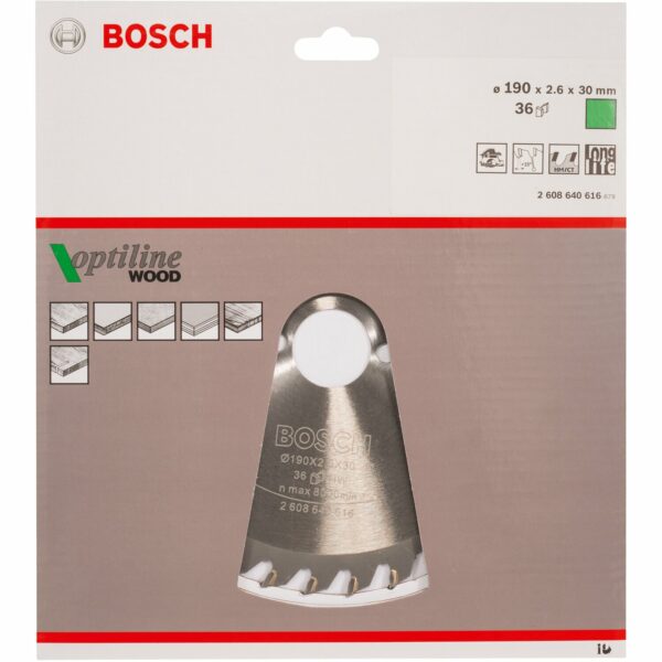 Bosch Hartmetall Kreissägeblatt 190 mm x 30 mm x 2