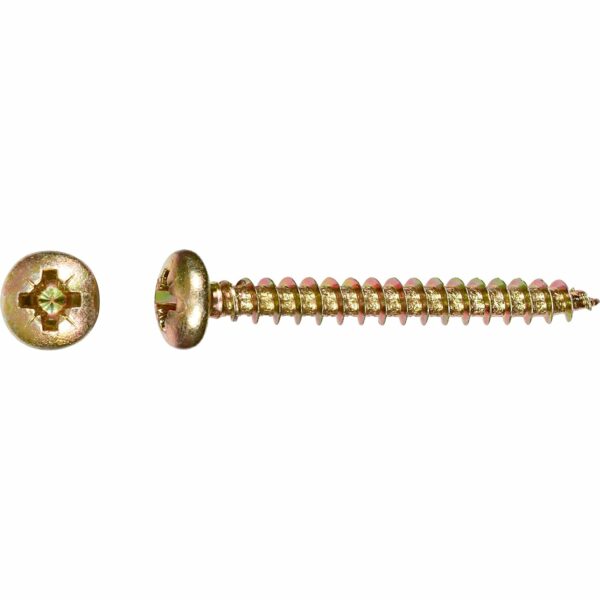 LUX Halbrundkopf Universalschraube PZ-Antrieb Ø 5 mm x 20 mm Gelb Verz. 15 Stück