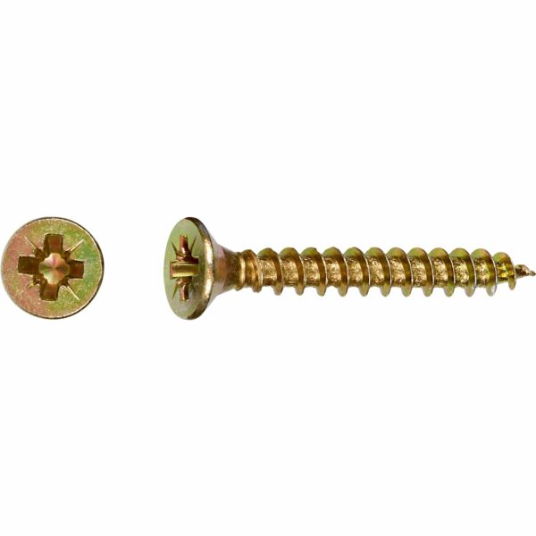 LUX Senkkopf Universalschraube PZ-Antrieb Ø 4 mm x 30 mm Gelb Verz. 25 Stück