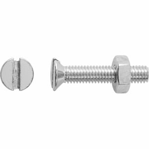 LUX Senkkopf Gewindeschraube M5 x 10 mm Verzinkt Schlitz 8 Stück mit Muttern